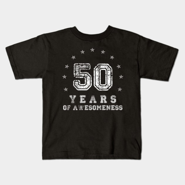 Vintage 50 years of awesomeness Kids T-Shirt by opippi